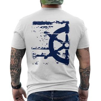 Ships Anchor Wheel Mens Back Print T-shirt | Mazezy