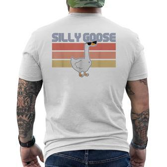 Silly Goose On The Loose Funny Silly Goose University Retro Mens Back Print T-shirt | Mazezy