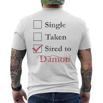 Single Taken Sired To Damon Mens Back Print T-shirt - Seseable