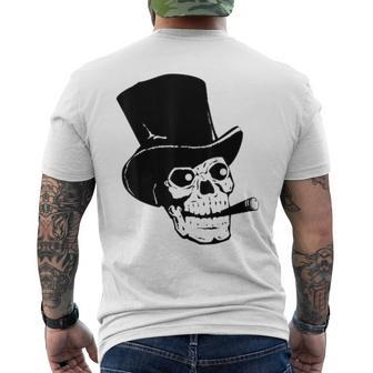 Skull With Top Hat And Cigar Standard T Cigar Men's T-shirt Back Print | Mazezy
