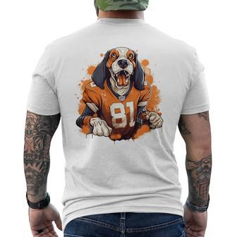 Smokey Coonhound Dog Tennessee Orange Men's T-shirt Back Print | Mazezy