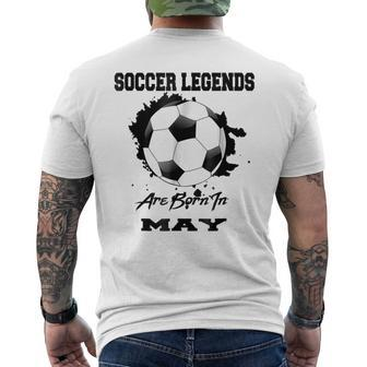 Soccer Player May Birthday Legends Men's Back Print T-shirt | Mazezy