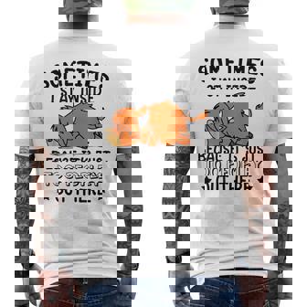 Sometimes I Stay Inside Because Its Just Too Peopley Cow Men's Back Print T-shirt | Mazezy