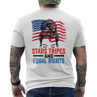 Stars Stripes And Equal Rights Messy Bun Equal Rights Funny Gifts Mens Back Print T-shirt | Mazezy CA