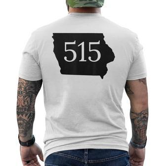 State Of Iowa 515 Black Outline Men's T-shirt Back Print | Mazezy