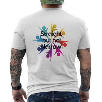 Straight But Not Narrow Lgbt Quote Gay Pride Support Men's T-shirt Back Print | Mazezy