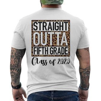 Straight Outta Fifth Grade Graduation 2023 Class 5Th Grade Men's Back Print T-shirt | Mazezy