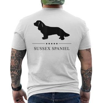 Sussex Spaniel Black Silhouette Men's T-shirt Back Print | Mazezy