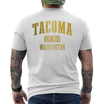Tacoma Washington Est 1852 Vintage Pride Mens Back Print T-shirt | Mazezy