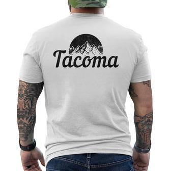 Tacoma Washington Vintage Mountains Pride Mens Back Print T-shirt | Mazezy