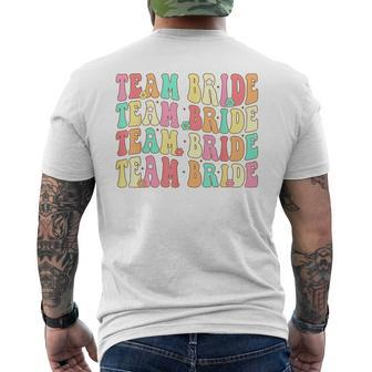 Team Bride I Do Crew Retro Groovy Bachelorette Party Mens Back Print T-shirt - Thegiftio UK