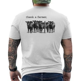 Thank A Farmer Cow Lover Heifer Lover Agriculture Outfit Mens Back Print T-shirt - Monsterry DE