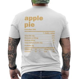 Thanksgiving Christmas Apple Pie Nutritional Facts Men's T-shirt Back Print - Monsterry CA