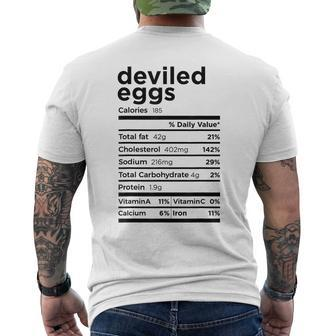 Thanksgiving Deviled Eggs Nutrition Facts Costume Funny Mens Back Print T-shirt | Mazezy