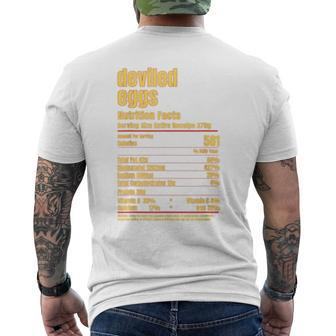 Thanksgiving Dinner Deviled Eggs Nutritional Facts Mens Back Print T-shirt | Mazezy