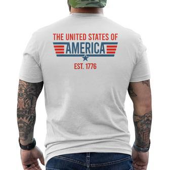 The United States Of America Est July 4Th 1776 Patriotic Usa Mens Back Print T-shirt | Mazezy CA