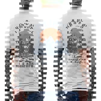 Think Outside No Box Required Funny Hiking Mens Back Print T-shirt - Seseable