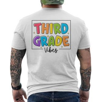 Third Grade Vibes 3Rd Grade Team Retro First Day Of School 3Rd Grade Funny Gifts Mens Back Print T-shirt | Mazezy