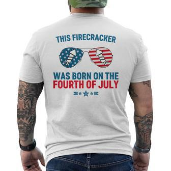 This Firecracker Was Born On The Fourth Of July Birthday Men's Crewneck Short Sleeve Back Print T-shirt - Monsterry UK