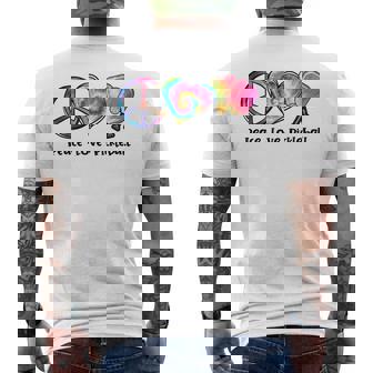 Tie Dye Peace Love Pickleball Lovers Cute Pickleball Mens Back Print T-shirt | Mazezy