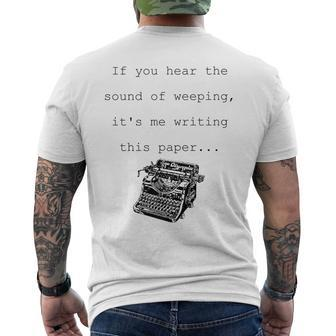 Tired Typist Typewriter Short Sleeve Men's T-shirt Back Print | Mazezy