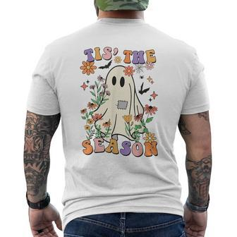 Tis The Season Retro Halloween Party Funny Ghost Pumpkin Pumpkin Funny Gifts Mens Back Print T-shirt | Mazezy