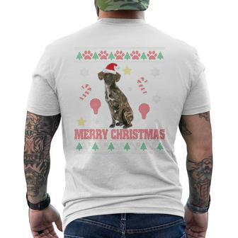 Treeing Tennessee Brindle Dog Santa Ugly Costume Xmas Men's T-shirt Back Print | Mazezy