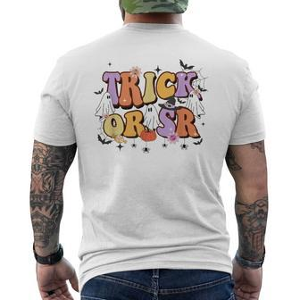 Trick Or Sr Retro Aba Bcba Halloween Positive Reinforcement Men's T-shirt Back Print - Monsterry CA