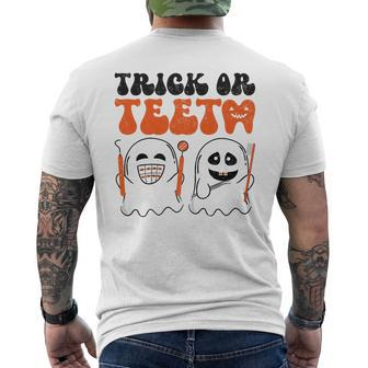Trick Or Th Funny Dental Halloween Costume Spooky Dentist Mens Back Print T-shirt | Mazezy