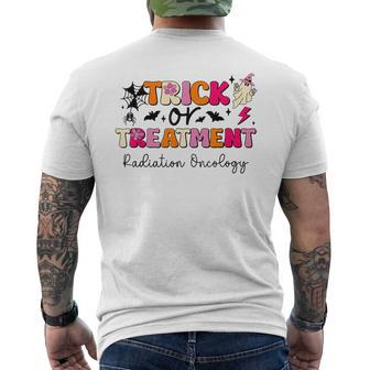 Trick Or Treatment Halloween Radiation Oncology Rad Therapy Men's T-shirt Back Print - Monsterry UK