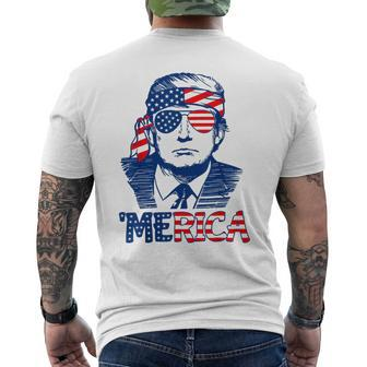Trump 'Merica Trump 4Th Of July Men's T-shirt Back Print | Mazezy