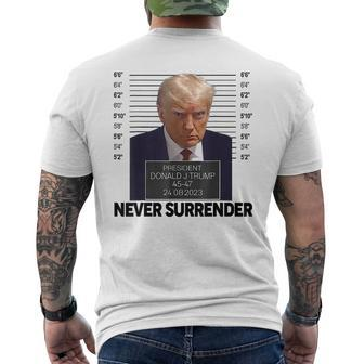 Trump Shot Donald Trump Shot Never Surrender Men's T-shirt Back Print | Mazezy