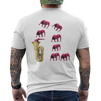 Tuba Funny Elephant Gifts For Elephant Lovers Funny Gifts Mens Back Print T-shirt | Mazezy