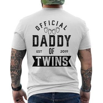 Twin Dad 2019 Funny New Daddy Of Twins Fathers Day Gift Gift For Mens Mens Back Print T-shirt | Mazezy