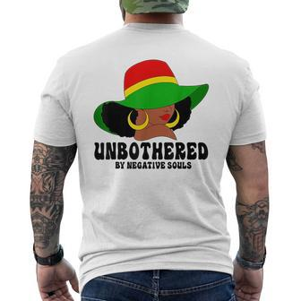 Unbothered Black Woman With Hat Black History Junenth Mens Back Print T-shirt | Mazezy