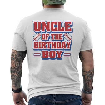 Uncle Football Birthday Boy Family Baller B-Day Party Mens Back Print T-shirt | Mazezy