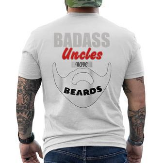 Uncles Gifts Uncle Beards Men Bearded Mens Back Print T-shirt | Mazezy
