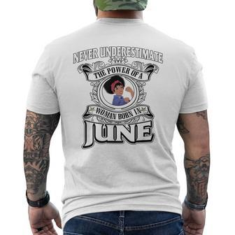 Never Underestimate A Oes Born In June Men's T-shirt Back Print - Seseable