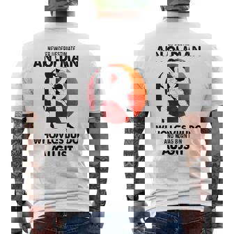 Never Underestimate An Old August Man Who Loves Judo Men's T-shirt Back Print - Seseable