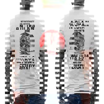 Never Underestimate An Old February Man With A Dd214 Men's T-shirt Back Print | Mazezy