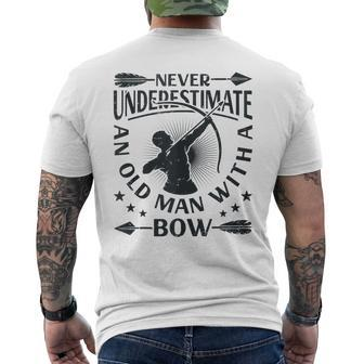 Never Underestimate An Old Man With A Bow Archery Archer Men Men's T-shirt Back Print - Thegiftio UK