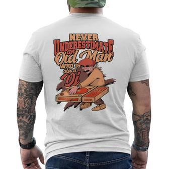 Never Underestimate An Old Man Who Is Also A Dj Club Dj Men's T-shirt Back Print - Seseable