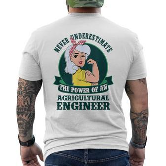 Never Underestimate The Power Of An Agricultural Engineer Men's T-shirt Back Print - Monsterry UK