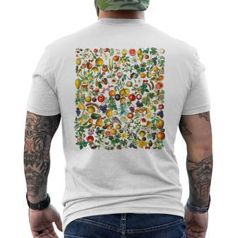 Vegetables And Fruits Beautiful Botanical Mens Back Print T-shirt - Seseable