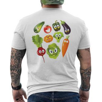 Vegetables Cute Veggie Vegan Lovers Men's T-shirt Back Print | Mazezy