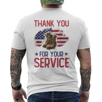Veteran Thank You For Your Service Veteran's Day Usa Men's T-shirt Back Print - Seseable