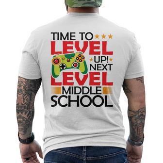 Video Gamer Graduation Time To Level Up Middle School Men's T-shirt Back Print - Thegiftio UK