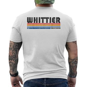 Vintage 1980S Style Whittier Ca Men's T-shirt Back Print | Mazezy