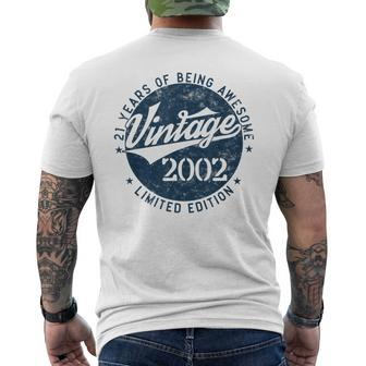 Vintage 2002 Limited Edition 21 Year Old Gifts 21St Birthday Mens Back Print T-shirt - Seseable