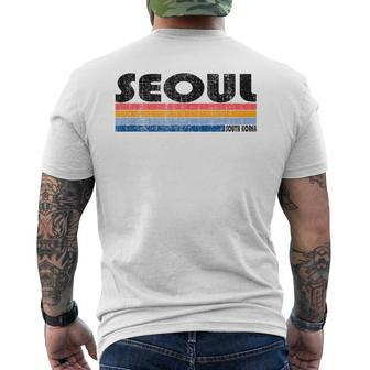 Vintage 70S 80S Style Seoul South Korea Men's T-shirt Back Print | Mazezy DE